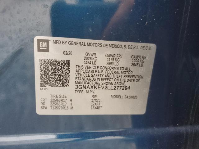 2020 CHEVROLET EQUINOX LT - 3GNAXKEV2LL277294