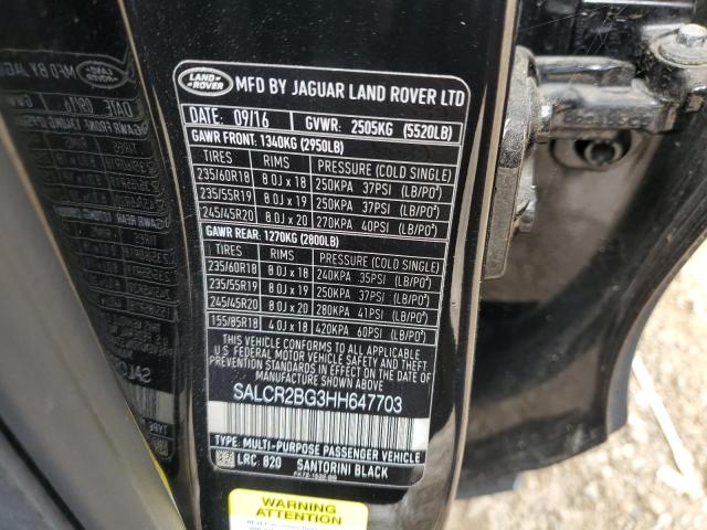 VIN SALCR2BG3HH647703 2017 Land Rover Discovery, Hse no.13