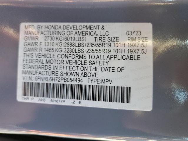 2023 HONDA ODYSSEY SP 5FNRL6H72PB054494