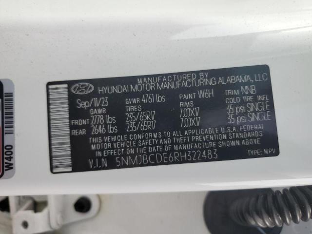 2024 HYUNDAI TUCSON SEL 5NMJBCDE6RH322483  71263714