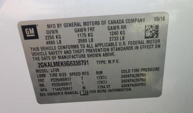 2016 GMC TERRAIN SL - 2GKALMEK9G6338791