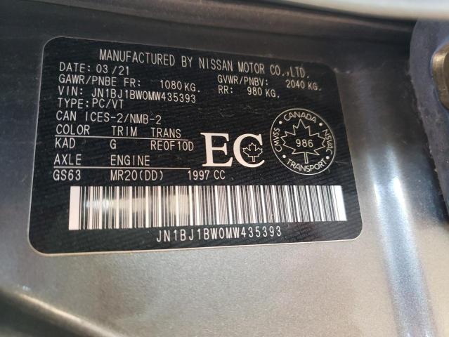 2021 NISSAN QASHQAI JN1BJ1BW0MW435393