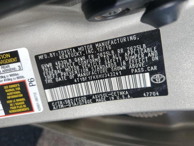 2017 TOYOTA CAMRY LE - 4T1BF1FK6HU343241