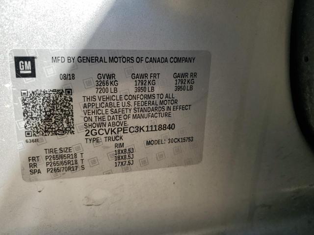 2019 CHEVROLET SILVERADO - 2GCVKPEC3K1118840