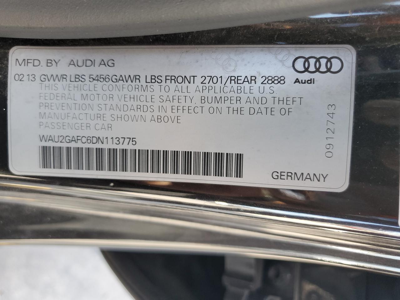 Lot #2960066026 2013 AUDI A7 PRESTIG