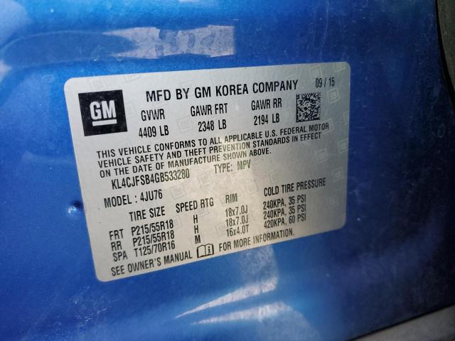 VIN KL4CJFSB4GB533280 2016 Buick Encore, Convenience no.13