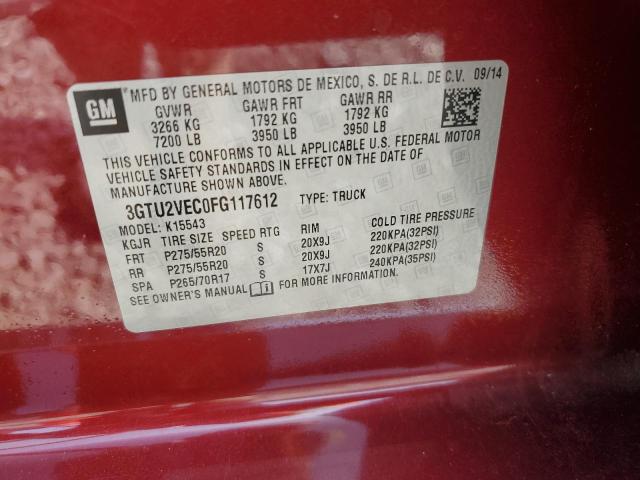 2015 GMC SIERRA K15 - 3GTU2VEC0FG117612