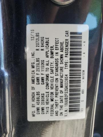 VIN 19UUB2F52GA003854 2016 Acura TLX, Tech no.12