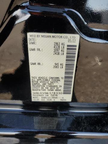 2022 NISSAN ALTIMA SR - 1N4BL4CV3NN378330