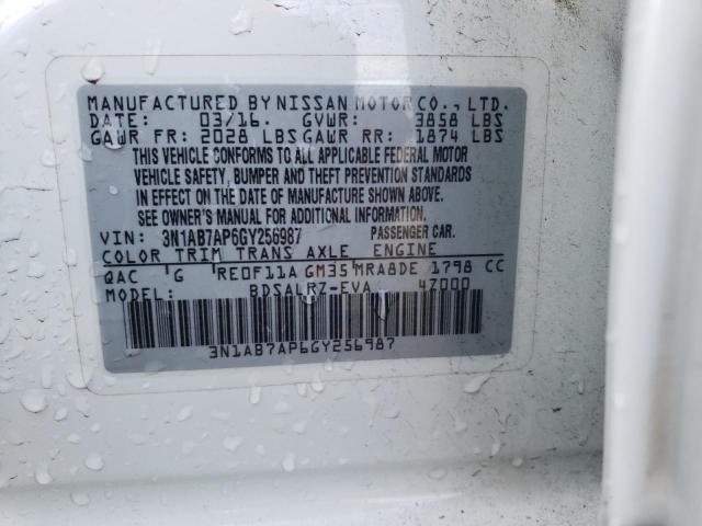 2016 NISSAN SENTRA S - 3N1AB7AP6GY256987