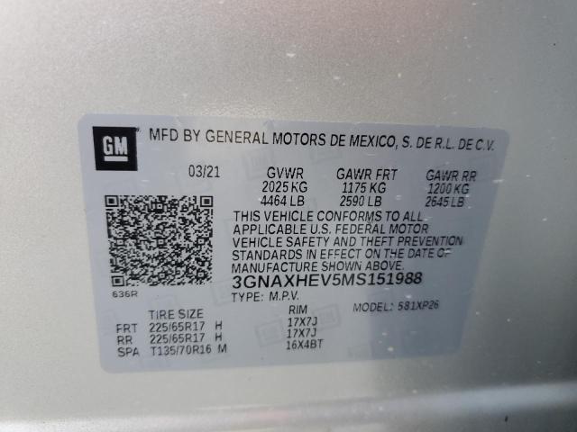 2021 CHEVROLET EQUINOX LS - 3GNAXHEV5MS151988