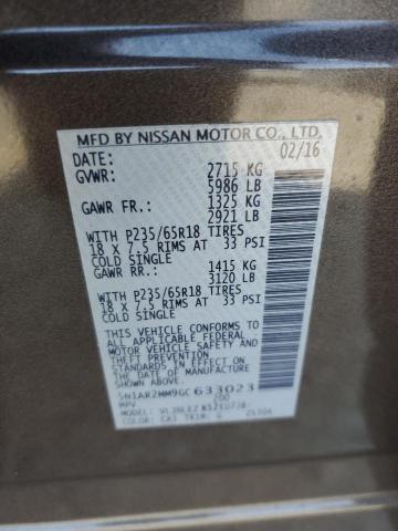 2016 NISSAN PATHFINDER - 5N1AR2MM9GC633023