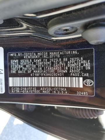 VIN 4T1BF1FK9HU292401 2017 TOYOTA CAMRY no.13