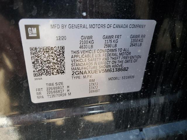 2021 CHEVROLET EQUINOX LT - 2GNAXUEV5M6138682