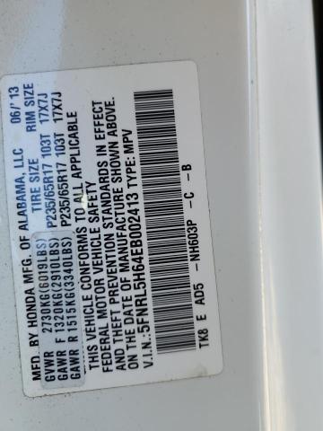 VIN 5FNRL5H64EB002413 2014 Honda Odyssey, Exl no.13