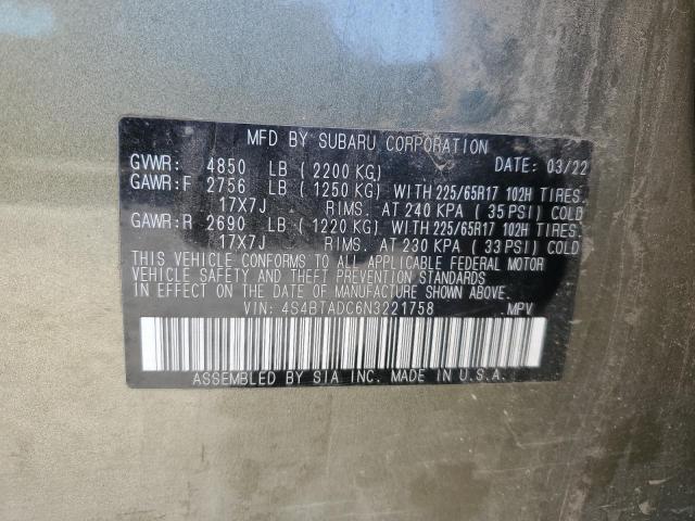 2022 SUBARU OUTBACK PR - 4S4BTADC6N3221758