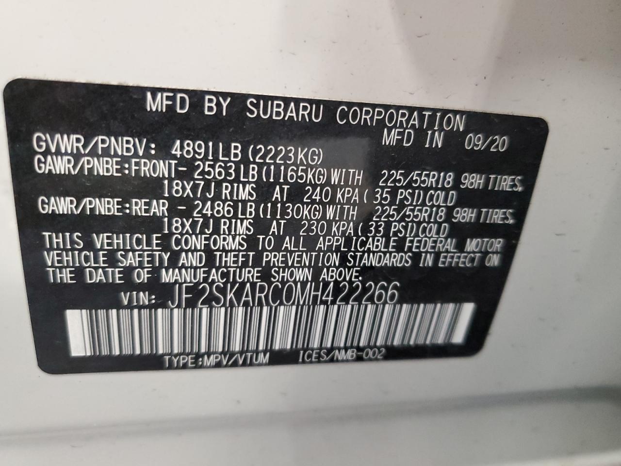 Lot #2962645819 2021 SUBARU FORESTER S