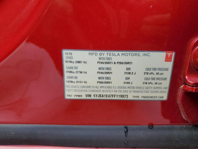 2015 TESLA MODEL S - 5YJSA1E47FF119973