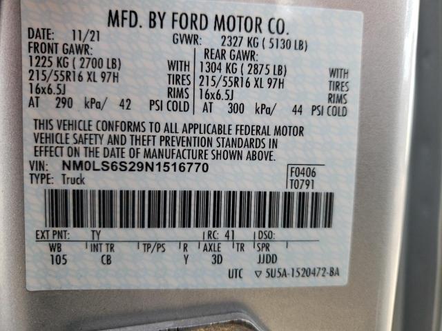 2022 FORD TRANSIT CO - NM0LS6S29N1516770