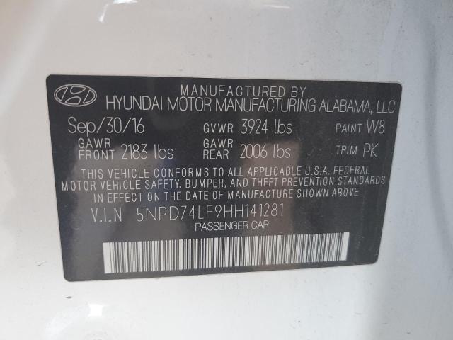 VIN 5NPD74LF9HH141281 2017 Hyundai Elantra, SE no.12