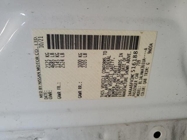 2021 NISSAN MAXIMA PLA - 1N4AA6FV1MC516188