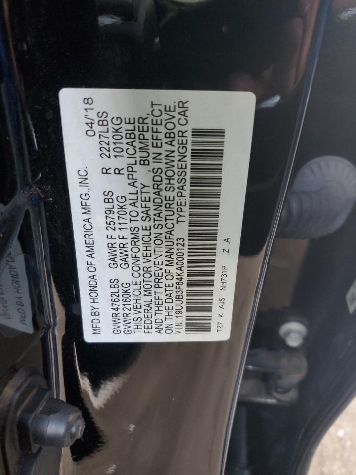 Lot #2924141121 2019 ACURA TLX TECHNO