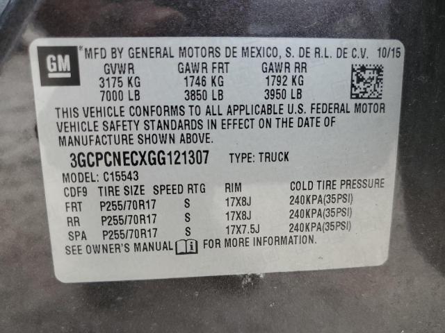 VIN 3GCPCNECXGG121307 2016 Chevrolet Silverado, C1500 no.12