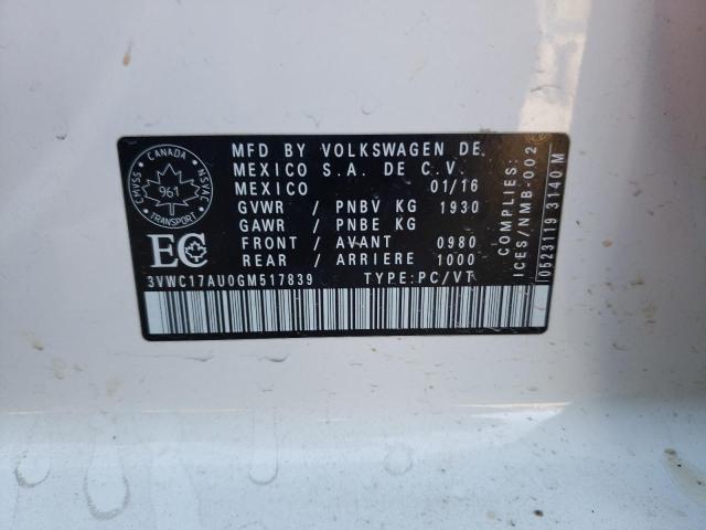 2016 VOLKSWAGEN GOLF SPORT - 3VWC17AU0GM517839