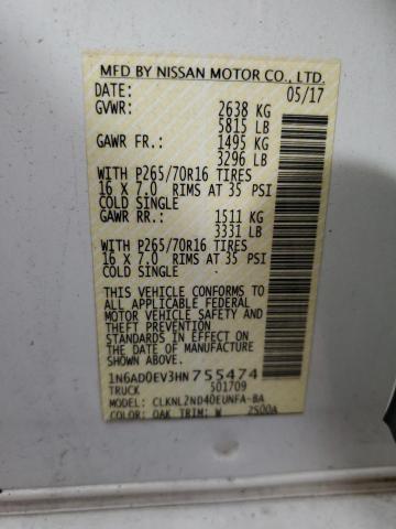 2017 NISSAN FRONTIER S - 1N6AD0EV3HN755474