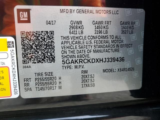 2017 BUICK ENCLAVE - 5GAKRCKDXHJ339436