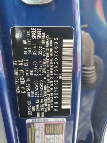 2022 KIA SORENTO SX - 5XYRKDLF9NG076696