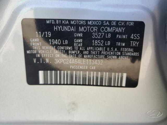 VIN 3KPC24A64LE113432 2020 Hyundai Accent, SE no.12