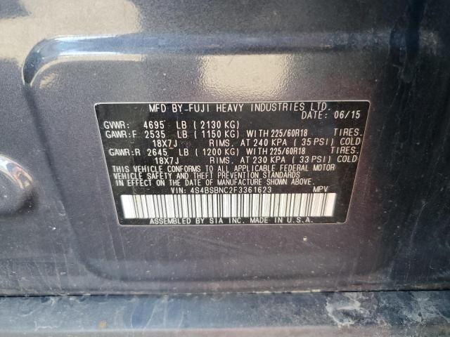 VIN 4S4BSBNC2F3361623 2015 Subaru Outback, 2.5I Lim... no.12