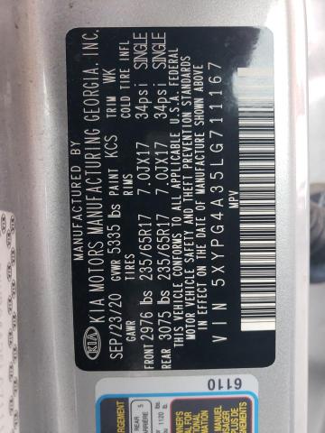 2020 KIA SORENTO L - 5XYPG4A35LG711167