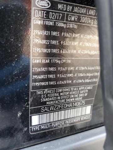 2017 LAND ROVER RANGE ROVE - SALWZ2FE0HA140675