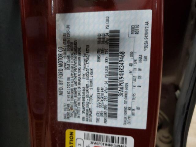 2017 FORD FUSION SE - 3FA6P0T94HR349468