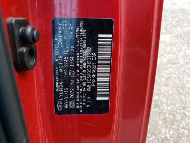 2016 HYUNDAI VELOSTER - KMHTC6AD3GU301207