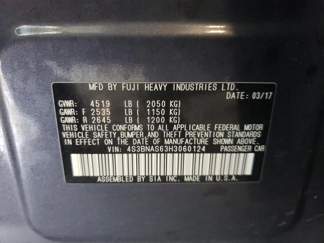 2017 SUBARU LEGACY SPO 4S3BNAS63H3060124