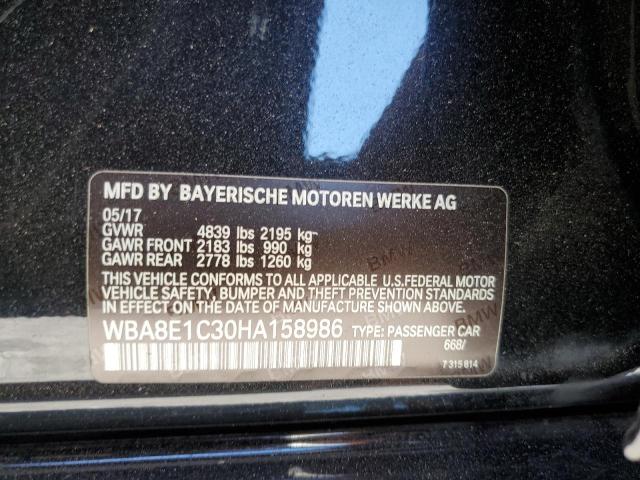 VIN WBA8E1C30HA158986 2017 BMW 3 Series, 330E no.12