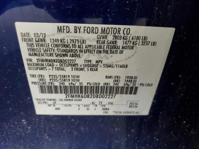 VIN 2FMHK6D82DBD02227 2013 Ford Flex, Limited no.13