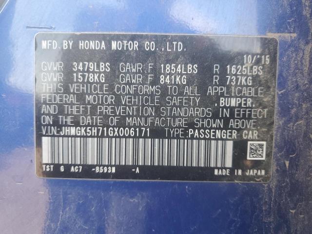 2016 HONDA FIT EX - JHMGK5H71GX006171