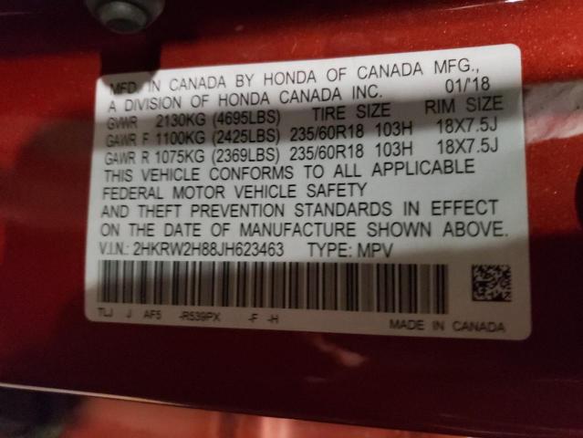 2018 HONDA CR-V EXL - 2HKRW2H88JH623463