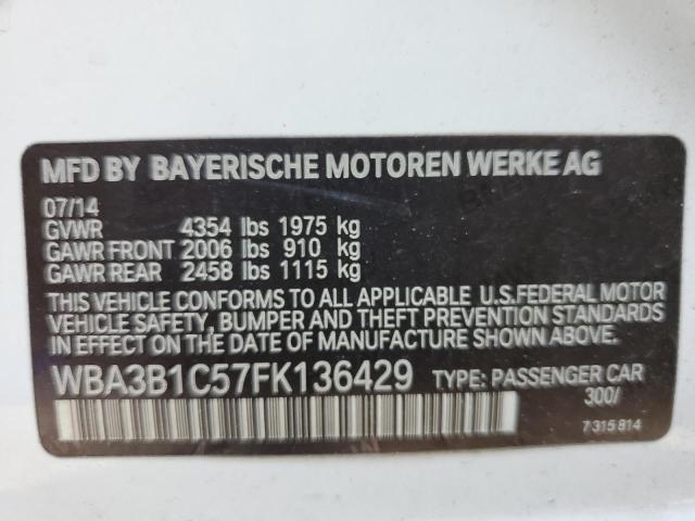 VIN WBA3B1C57FK136429 2015 BMW 3 Series, 320 I no.13