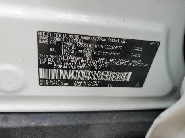 VIN 2T3P1RFV7LW138086 2020 Toyota RAV4, Xle no.14