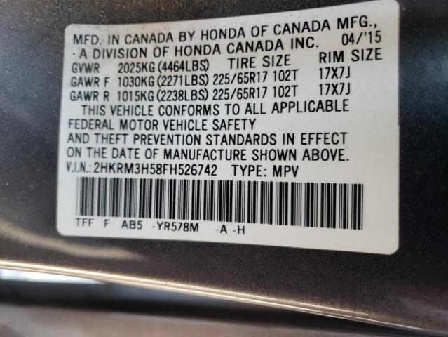 2015 HONDA CR-V EX - 2HKRM3H58FH526742