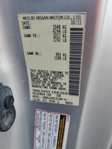 2012 NISSAN ALTIMA S 1N4AL2EP1CC166369  72337614