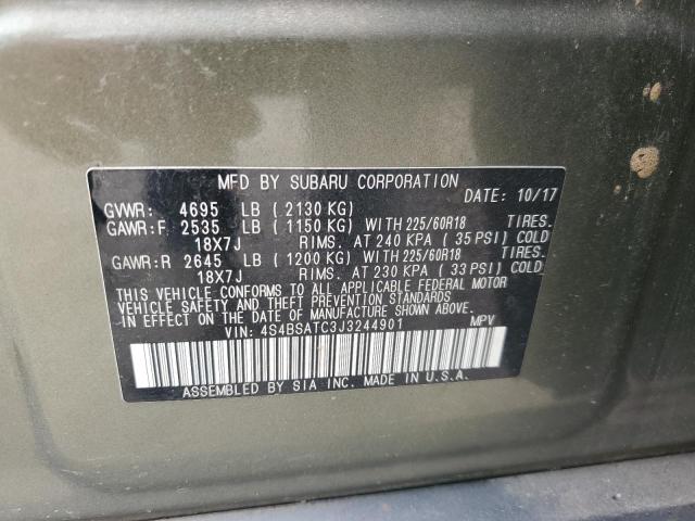 VIN 4S4BSATC3J3244901 2018 Subaru Outback, Touring no.12