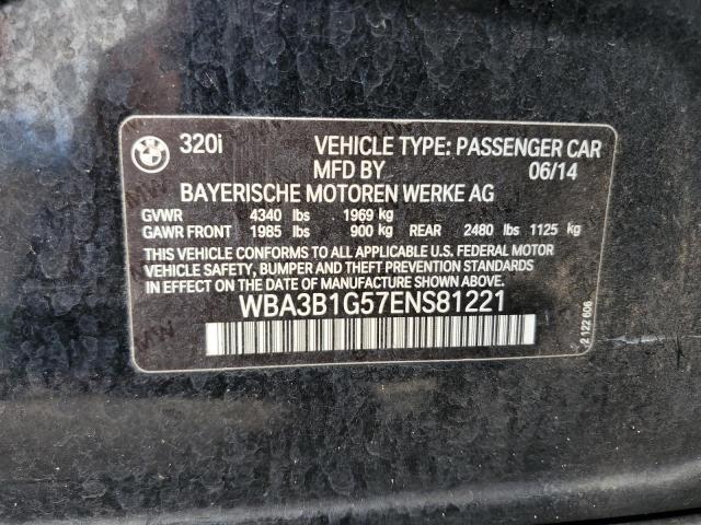 VIN WBA3B1G57ENS81221 2014 BMW 3 Series, 320 I no.12