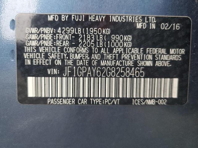 2016 SUBARU IMPREZA SP - JF1GPAY62G8258465