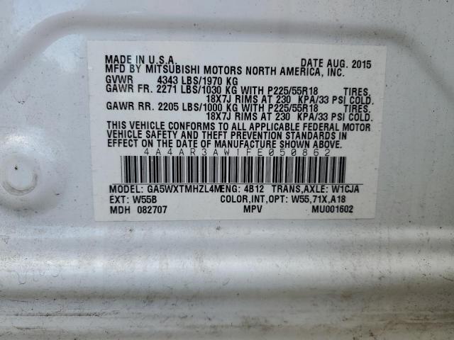 2015 MITSUBISHI OUTLANDER - 4A4AR3AW1FE050862